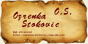 Ozrenka Stoković vizit kartica